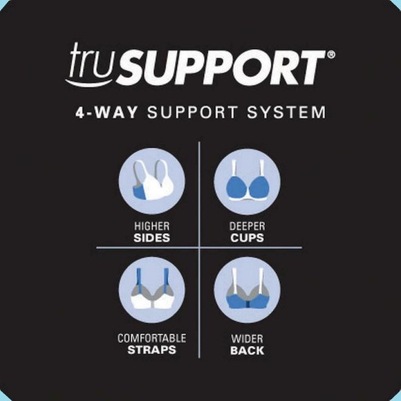 40DD Playtex Women's 18 Hour Original Comfort Strap Wirefree Bra in SAILOR BLUE - Picture 6 of 8